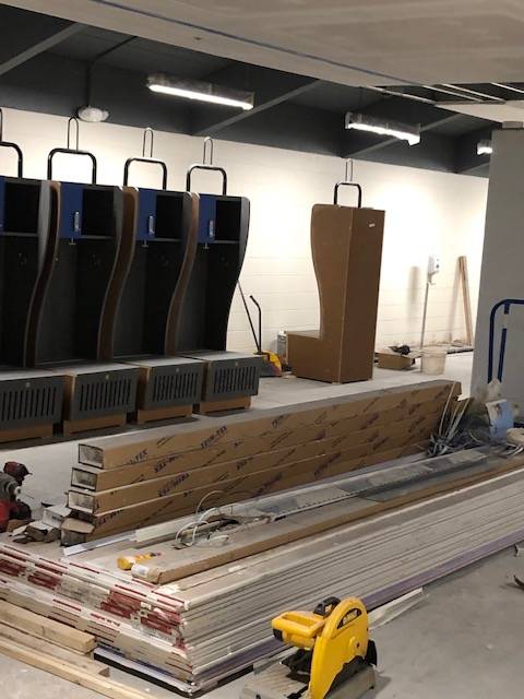 More lockers in a room under construction.